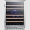Edgestar 24 Inch Wide 46 Bottle BuiltIn Dual Zone Wine Cooler with Reversible Door and LED Lighting CWR462DZ - alternate 3
